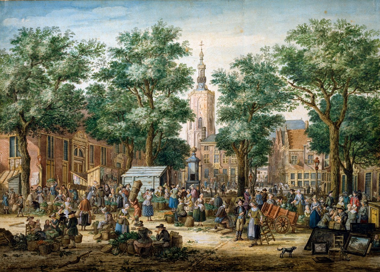 Den stora gröna marknaden i Haag, 1769 av Paulus Constantijn la Fargue