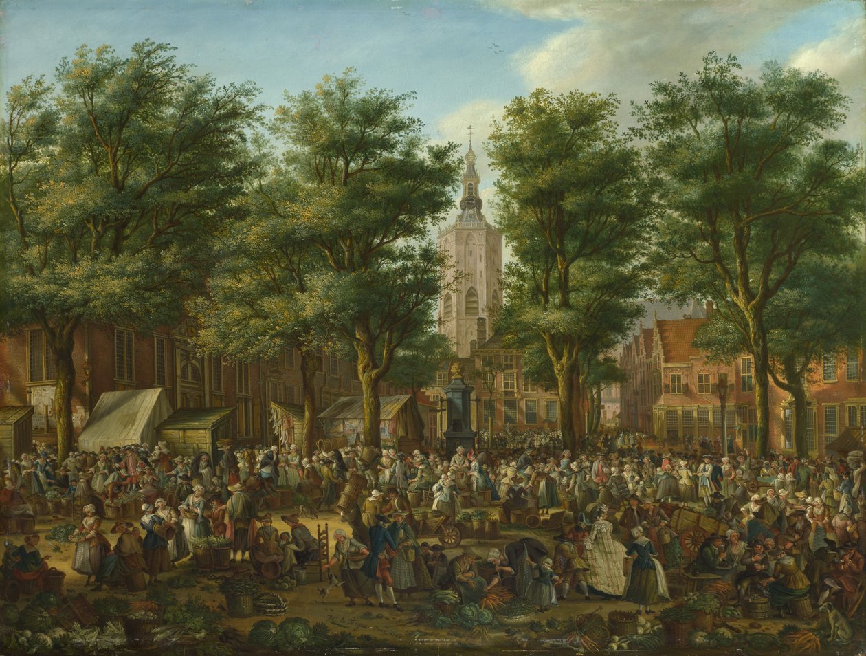 Grote Markt i Haag, 1760 av Paulus Constantijn la Fargue