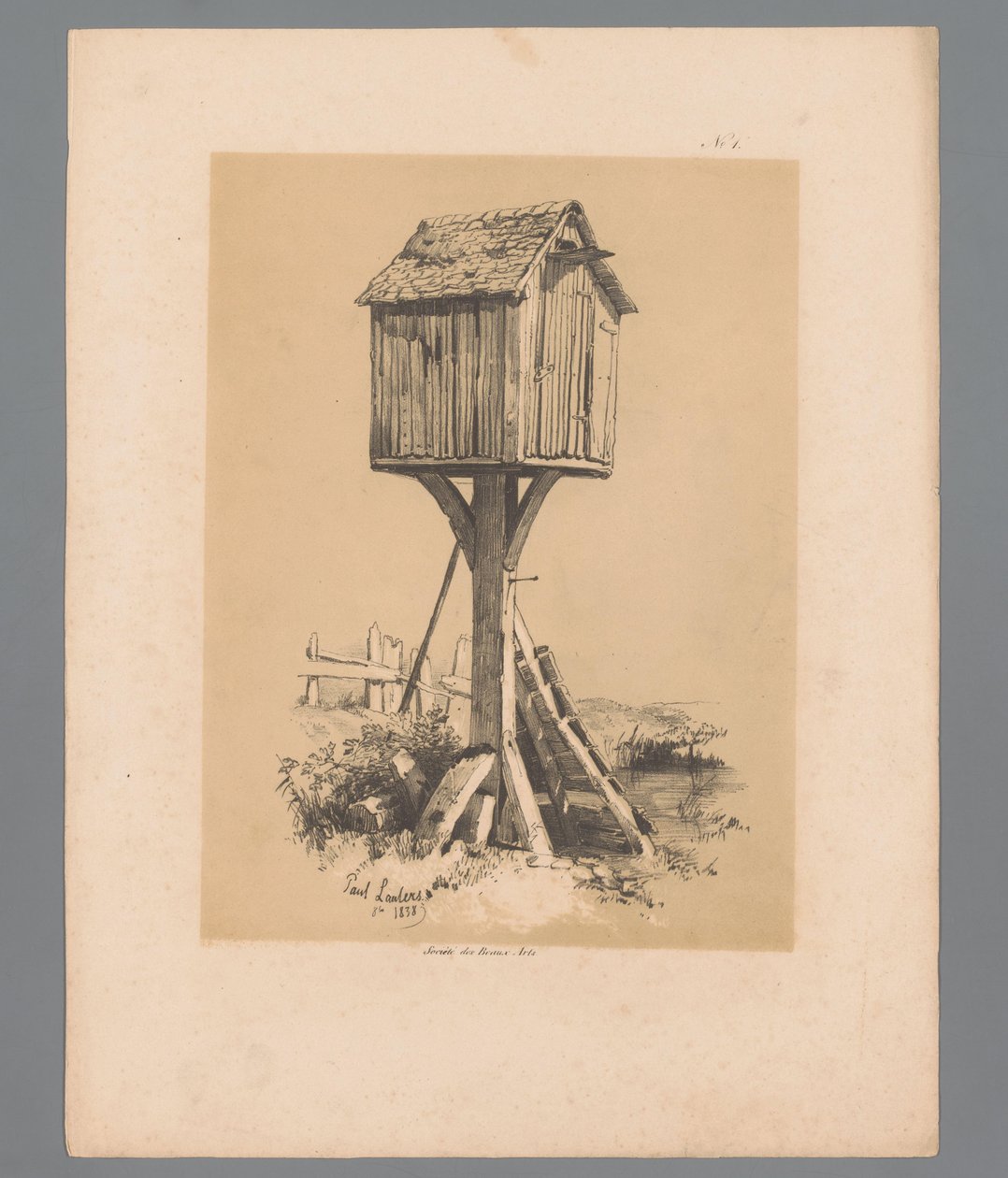Landskap med duvslag Pittoreska ansikten av Paulus Lauters (serietitel) Etrennes pittoresques pour 1839, par Lauters (serietitel) av Paulus Lauters