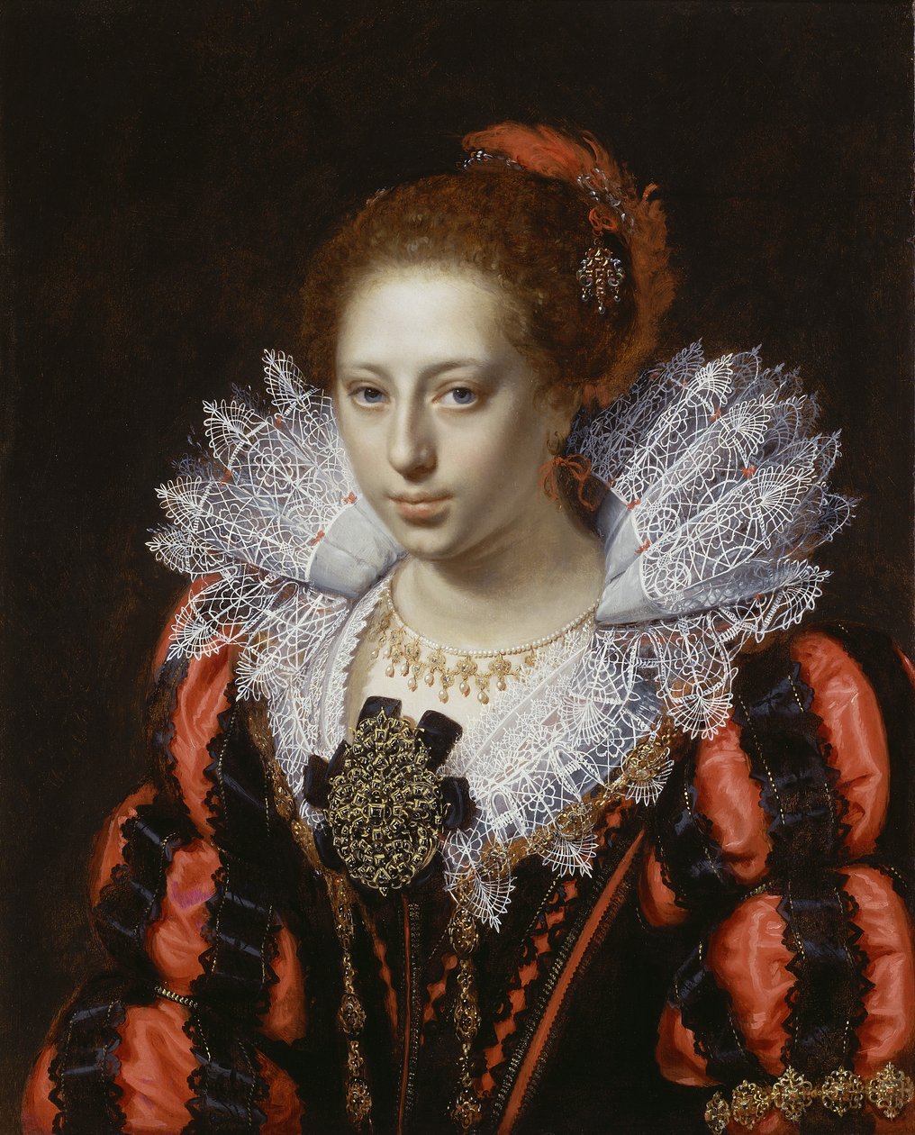 Porträtt av en ung dam, ca 1620 av Paulus Moreelse