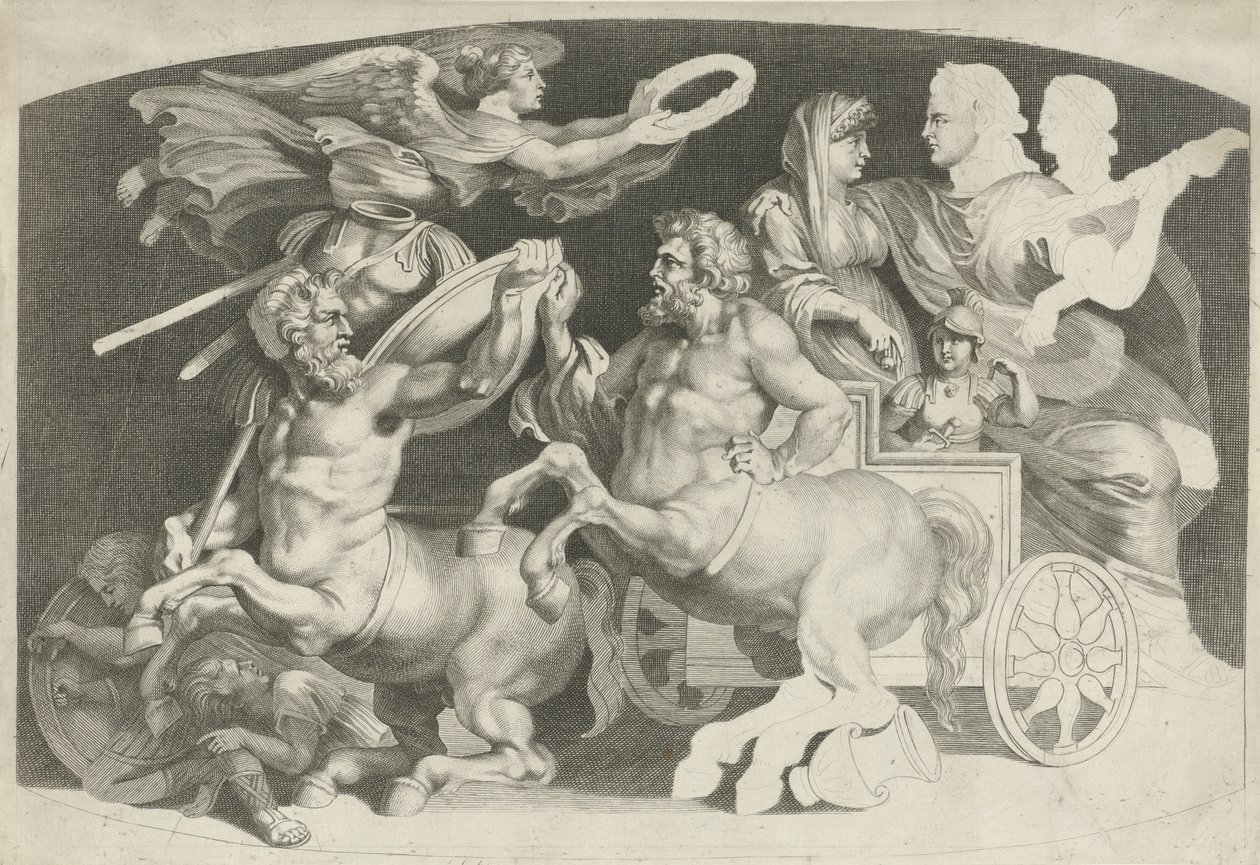 Camee met de triumph van Germanicus en Agrippina Olika figurer av antika agater, designade av Pietro Paolo Rubenii (serietitel) av Paulus Pontius (attributed to)