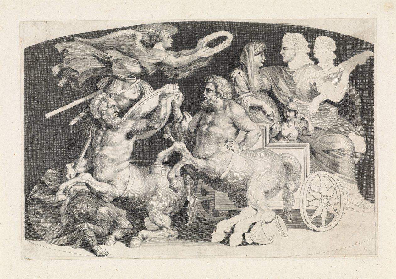 Camee met de triumph van Germanicus en Agrippina Olika figurer av antika agater, designade av Pietro Paolo Rubenii (serietitel) av Paulus Pontius (attributed to)
