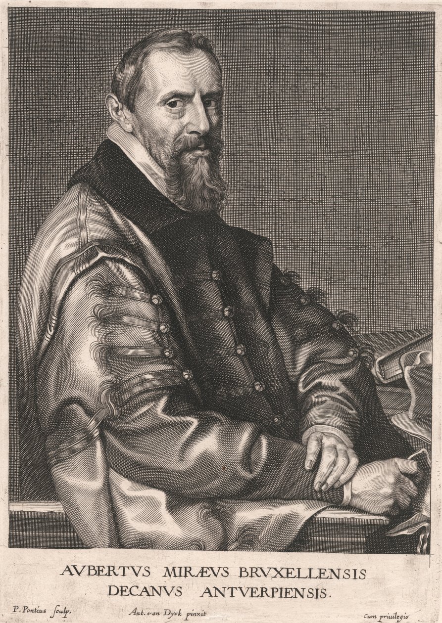 Aubertus Mireus från Bryssel, dekanus i Antwerpen av Paulus Pontius