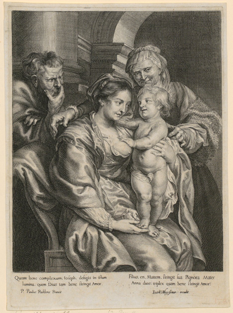 Heliga familjen med Anna av Paulus Pontius