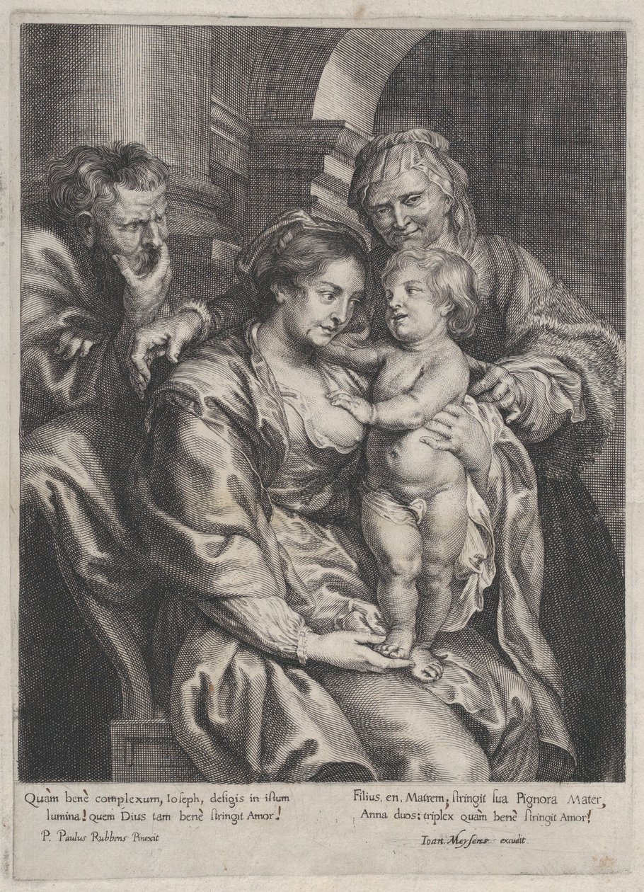 Helig familj med Saint Anne, ca. 1620-70., ca. 1620-70. av Paulus Pontius