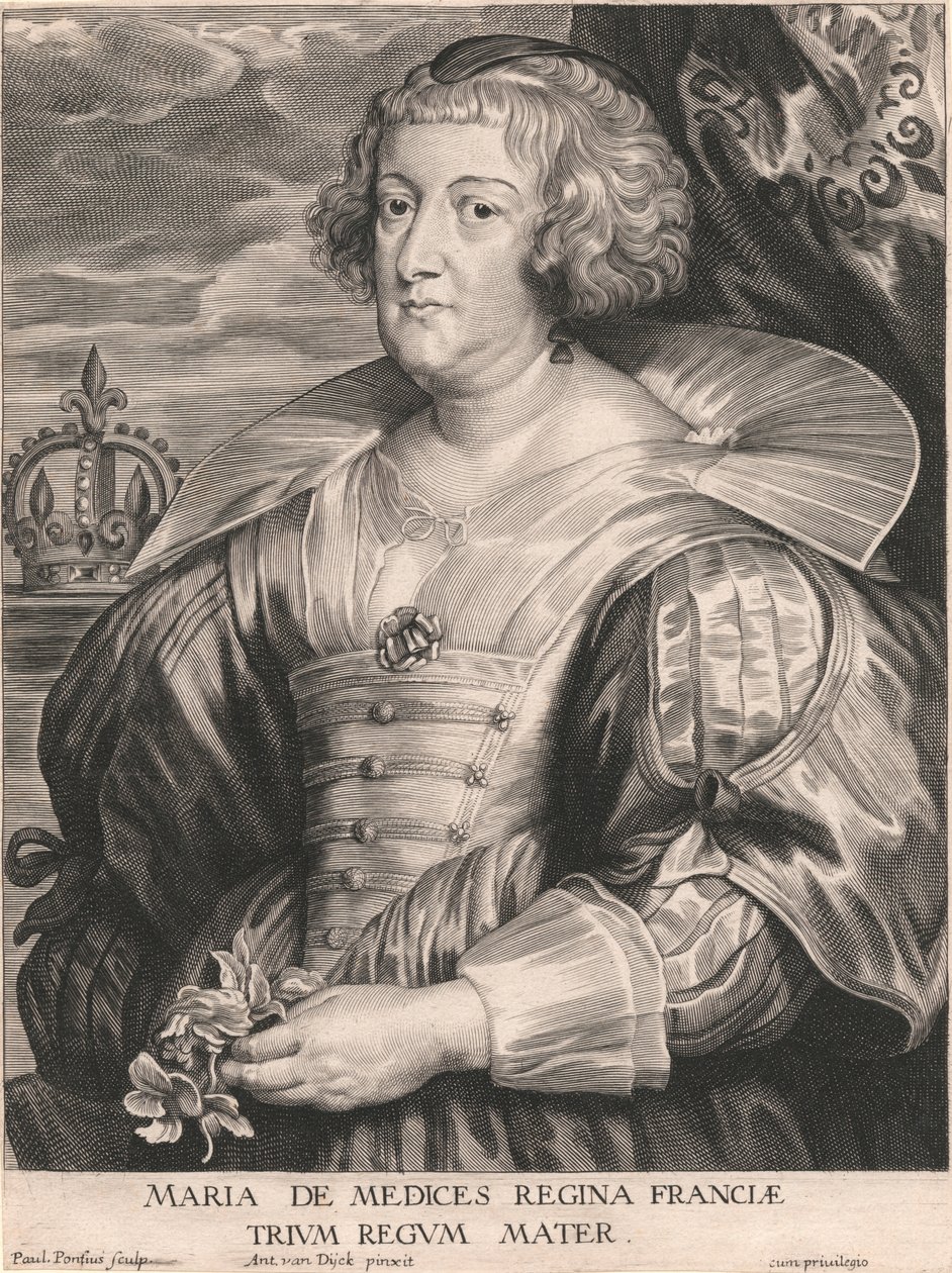 Marie de Medicis, Frankrikes drottning, de tre kungarnas moder av Paulus Pontius