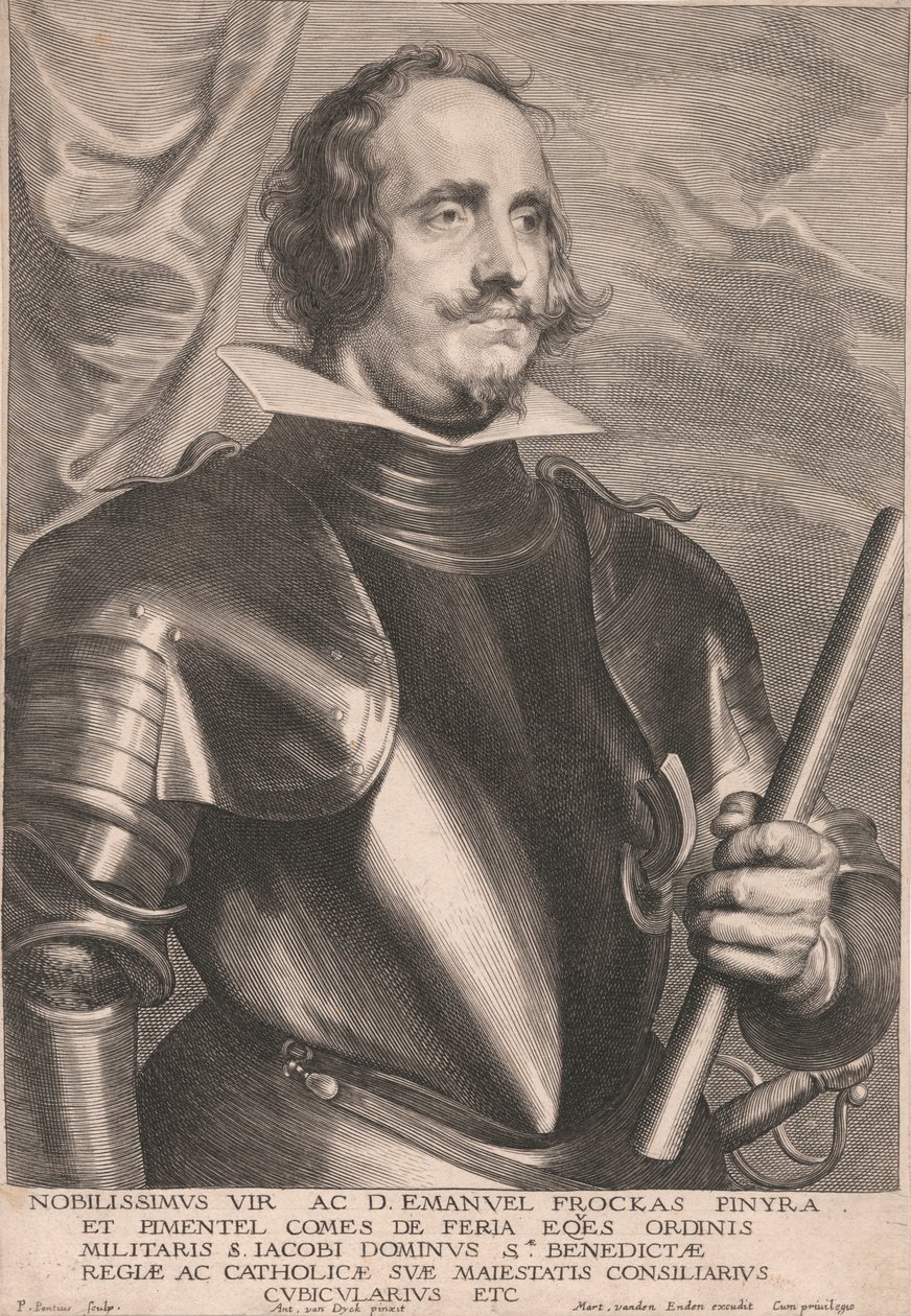 Den ädlaste mannen och D. Emanuel Frockas Finyra och Pimentel, greve av Feria Eqes av militärorden av St. James, Lord Sæ. Hans Majestäts kungliga och katolska rådman Kammarherre Etc. av Paulus Pontius