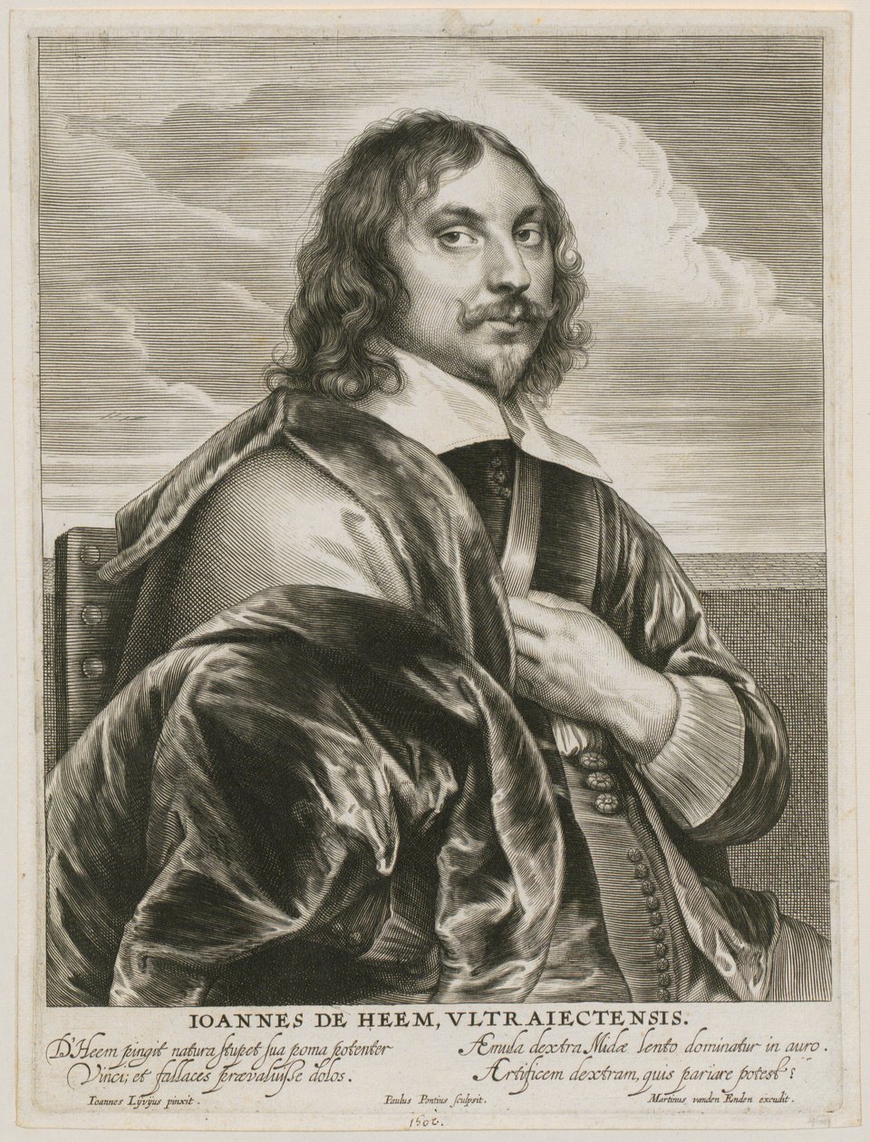 Porträtt av Johannes de Heem av Paulus Pontius