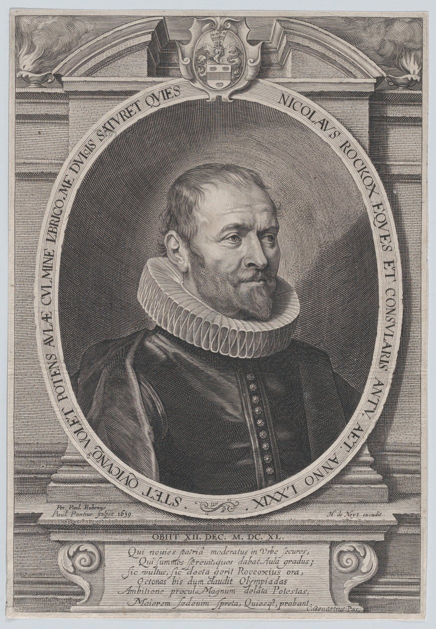 Porträtt av Nicholaes Rockox, 1639, 1639. av Paulus Pontius