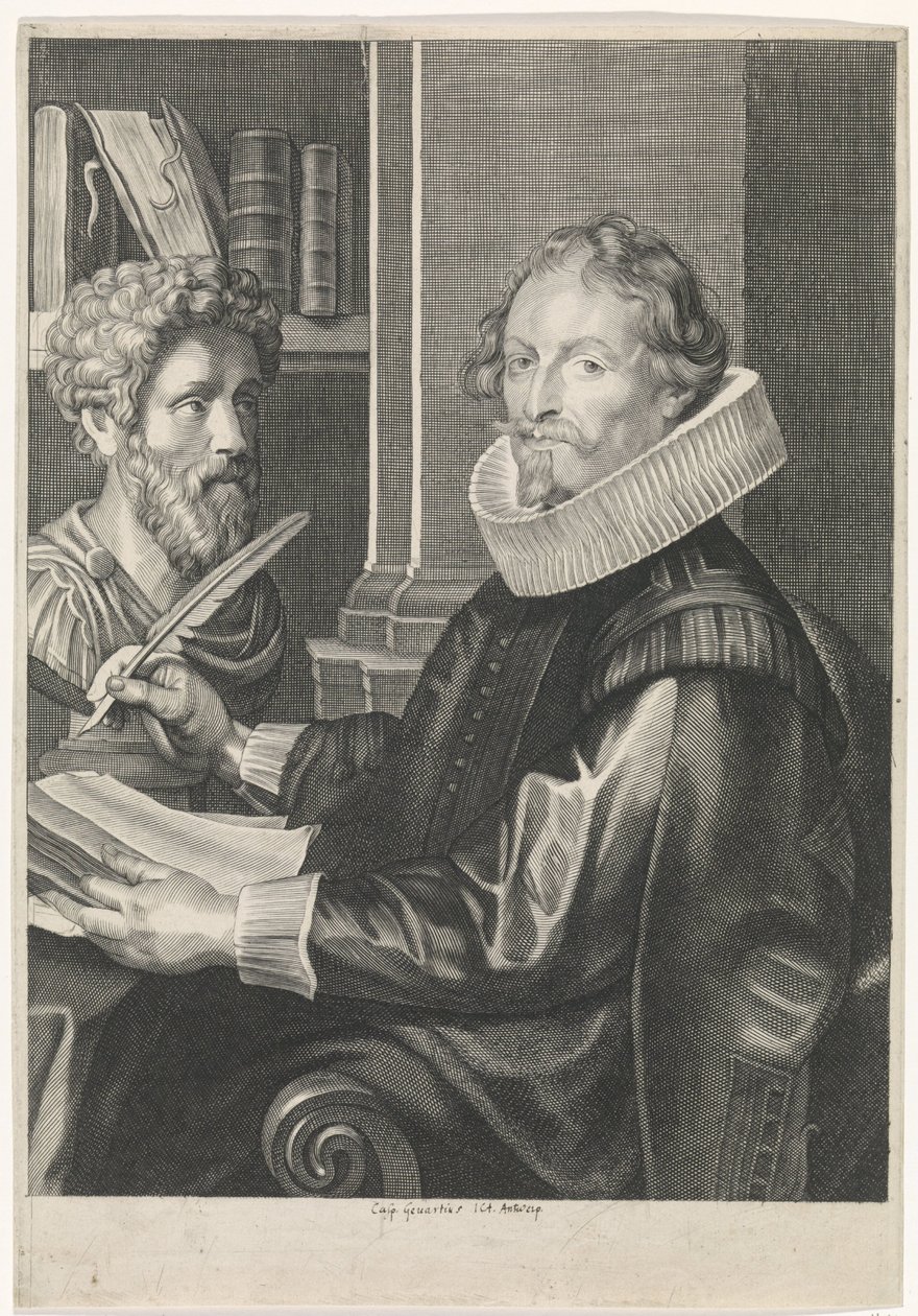 Porträtt av Jan-Gaspar Gevartius av Paulus Pontius