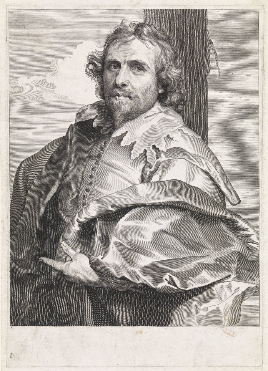 Porträtt av målaren Daniël Mijtens (I) av Paulus Pontius
