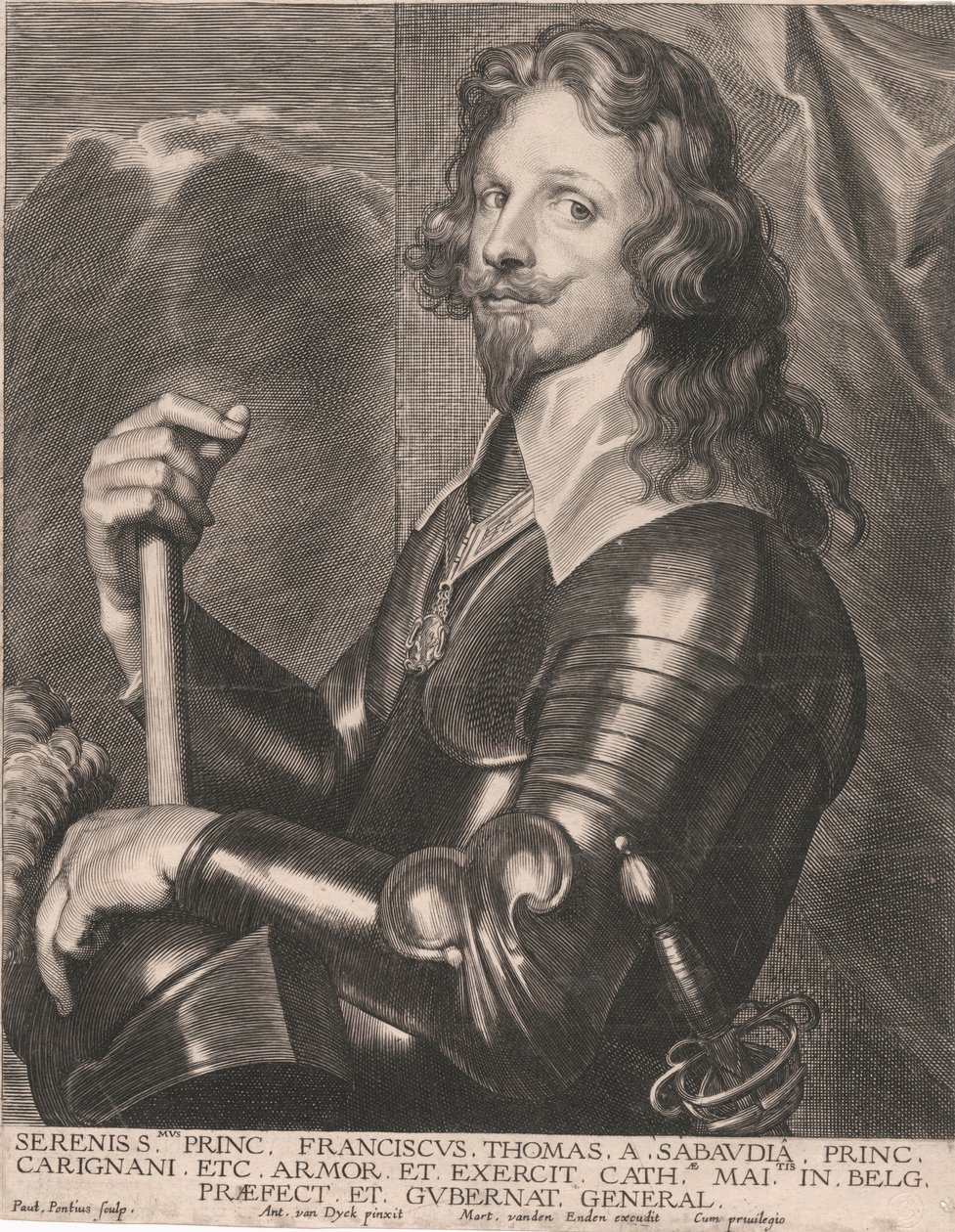 Serenity Prince. Franciscus Thomas av Savojen, Prins. Carignani, etc. Armor och armé av Paulus Pontius