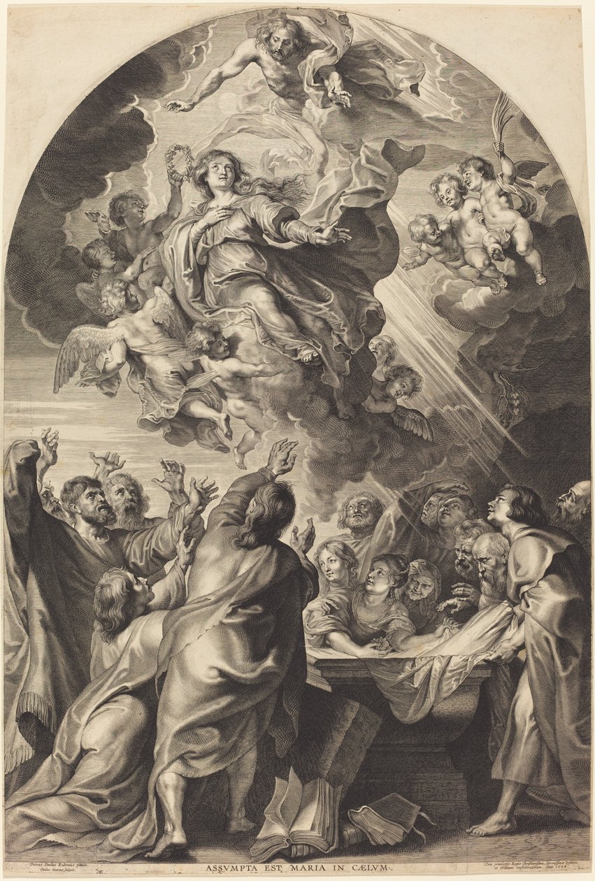 Jungfruns antagande av Paulus Pontius, after Sir Peter Paul Rubens