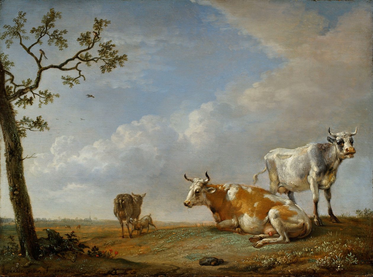 Djur som vilar på betesmarken av Paulus Potter