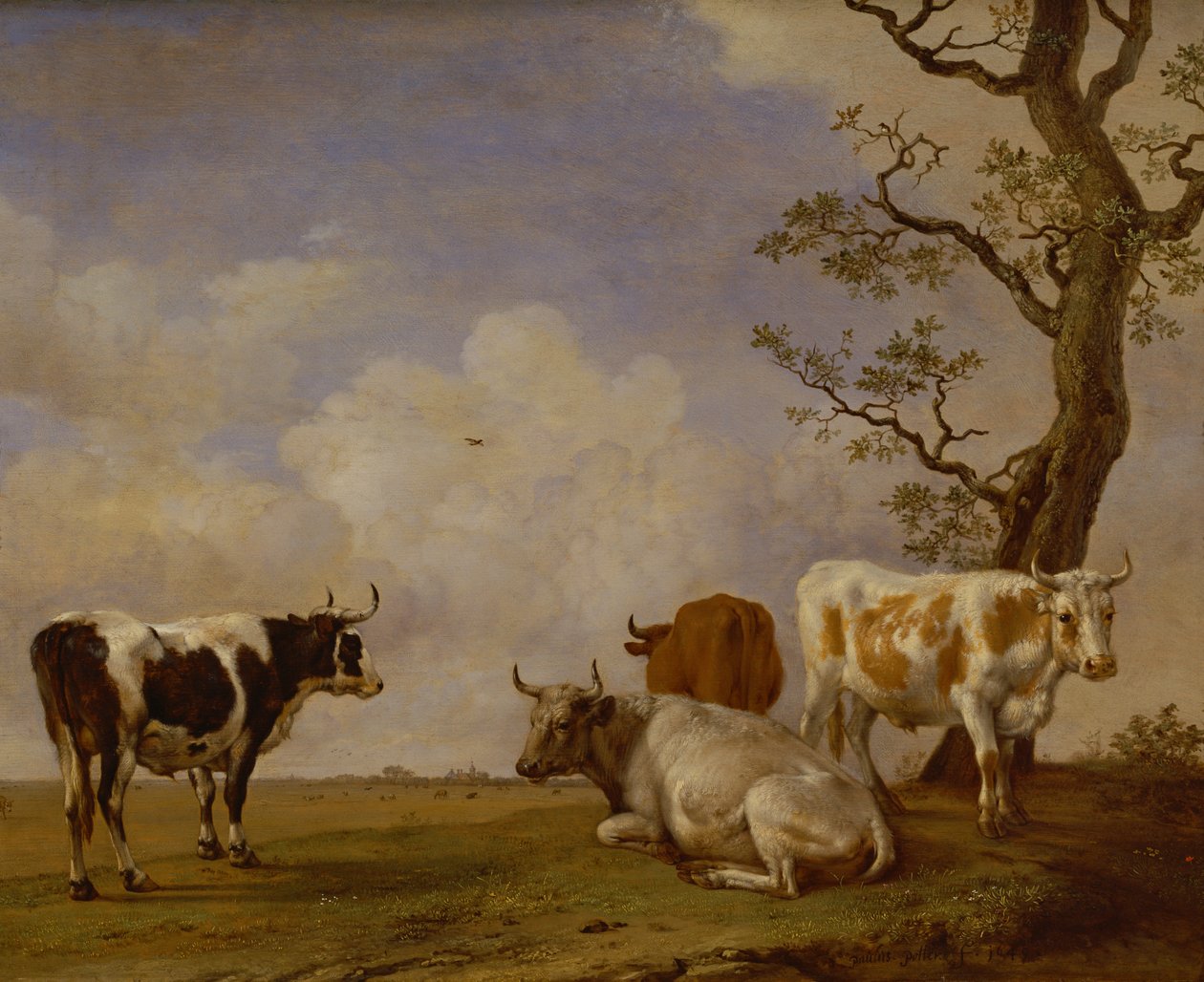 Fyra tjurar av Paulus Potter