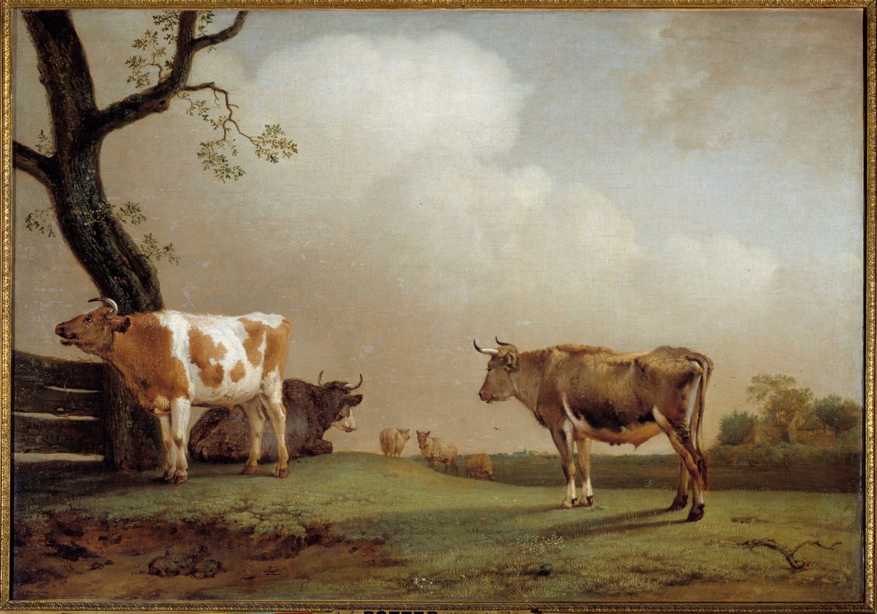 Ängen En flock kor i en pre. Målning av Paul Potter (1625-1654) 1652 Sön. 0,84x1,21 m av Paulus Potter