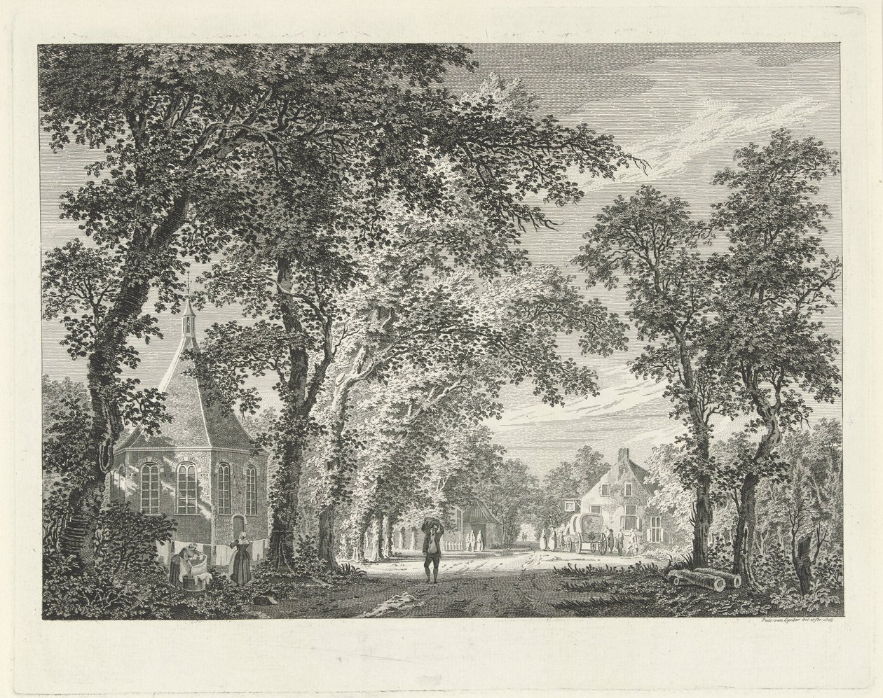 Byutsikt i Driebergen, 1754 av Paulus van Liender