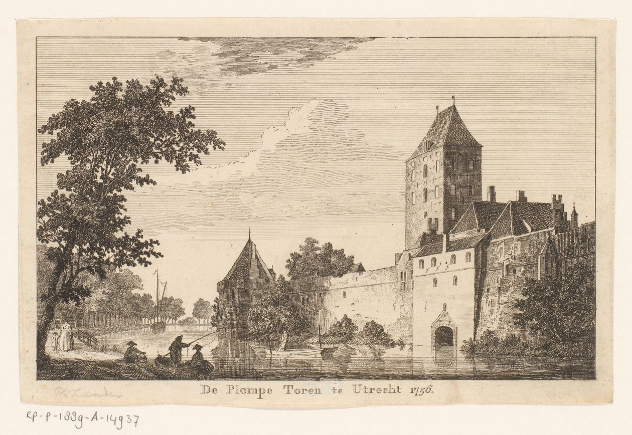 Utsikt över Plompe Toren i Utrecht, 1756 The Plompe Toren i Utrecht 1756 (titel på objekt) av Paulus van Liender