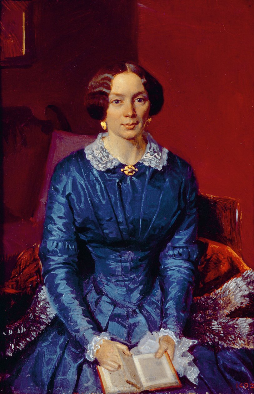 Porträtt av Elizaveta Petrovna Zhdanova (1818-55) 1846-47 (olja på sard) av Pavel Andreevich Fedotov