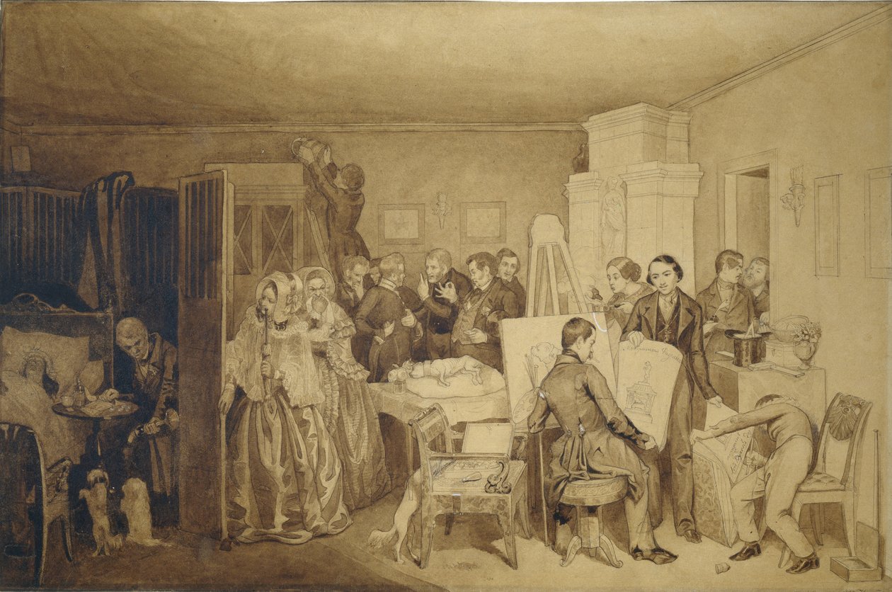 Konsekvenserna av Fidelkas död, 1844 av Pavel Andreevich Fedotov