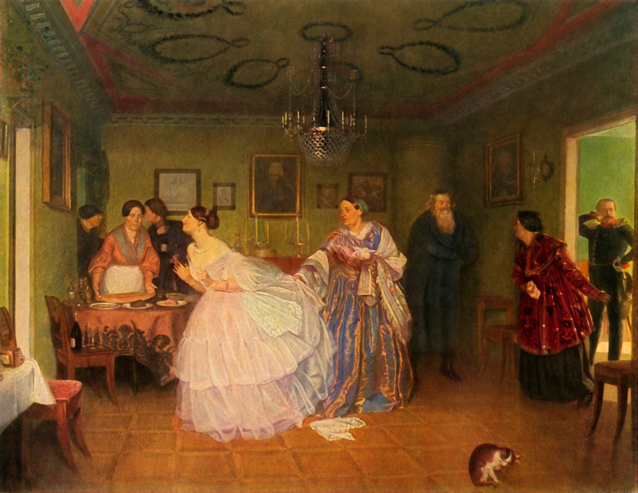 The Majors Courtship, or He Improves his Situation, 1848, 1965. av Pavel Andreevich Fedotov