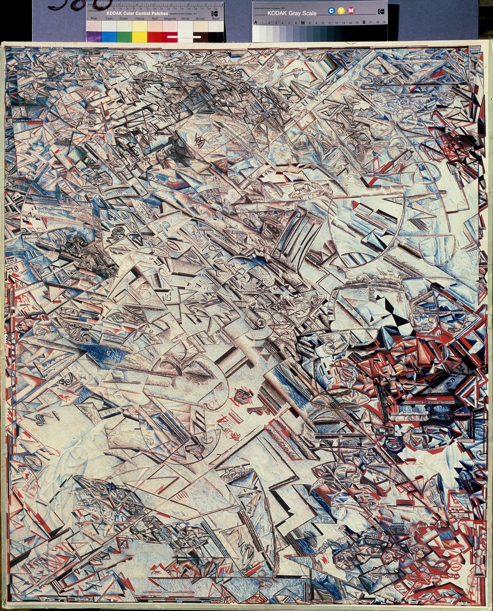 Sammansättning. Målning av Pavel Nikolajevitj Filonov (1883-1941), olja på duk, rysk konst, avantgarde, abstrakt konst. Ryska statens museum, Sankt Petersburg. av Pawel Nikolajewitsch Filonow