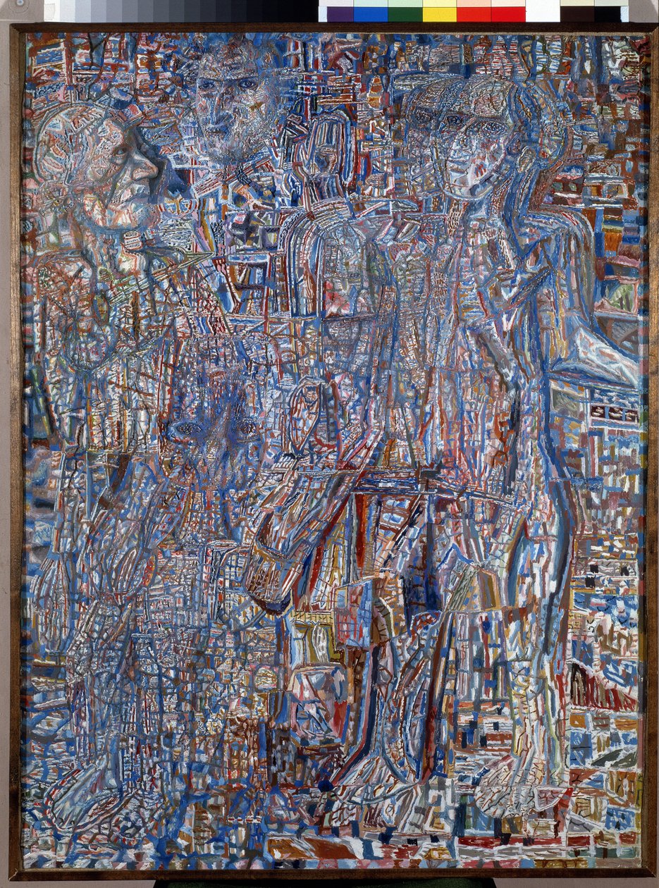 ""Tecken"" (människor) Målning av Pavel Nikolayevich Filonov (1883-1941) 1930 Ryska statens museum, Sankt Petersburg av Pawel Nikolajewitsch Filonow