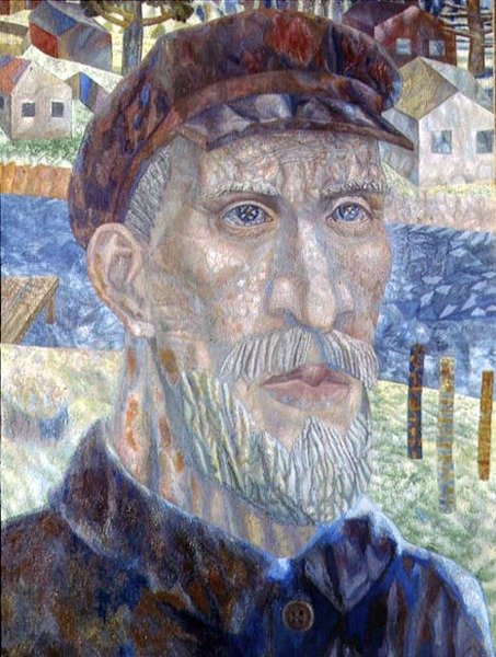Kolkhozniken (medlem av en kollektivgård) 1931 (olja på duk) av Pawel Nikolajewitsch Filonow