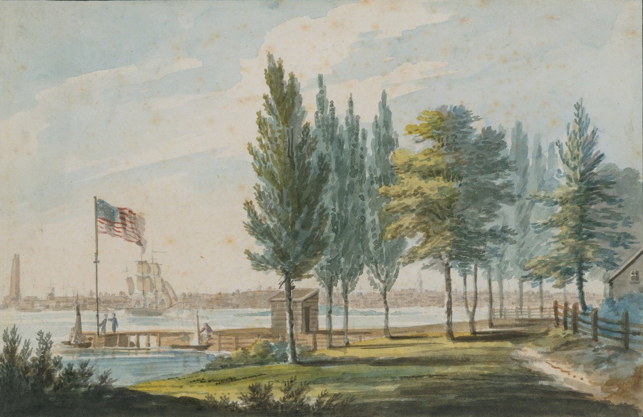 Philadelphia från andra sidan Delawarefloden, 1811-ca. 1813. av Pavel Petrovic Svin