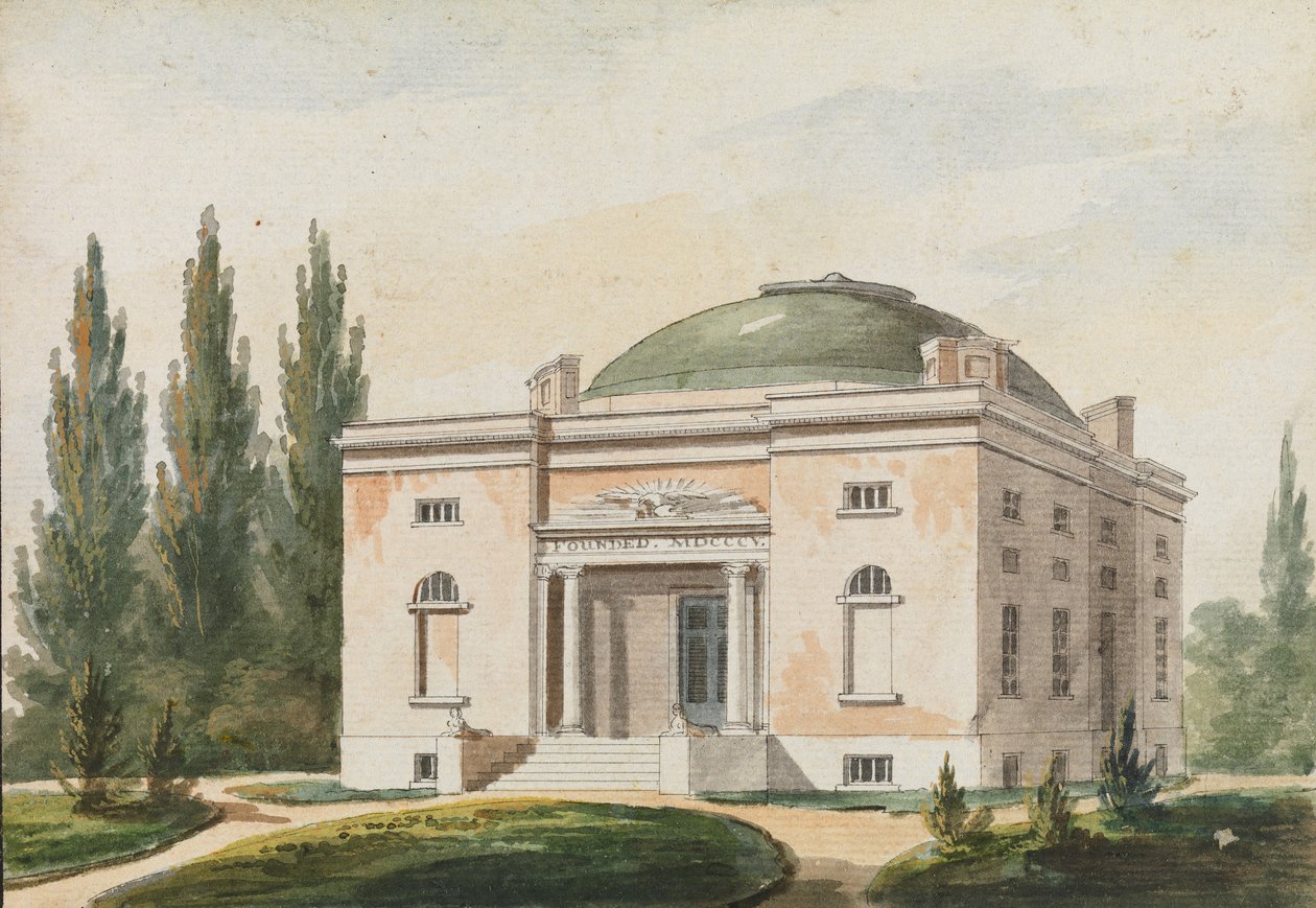 Pennsylvania Academy of the Fine Arts, Philadelphia Kopia efter en gravyr..., 1811-ca. 1813. av Pavel Petrovic Svin