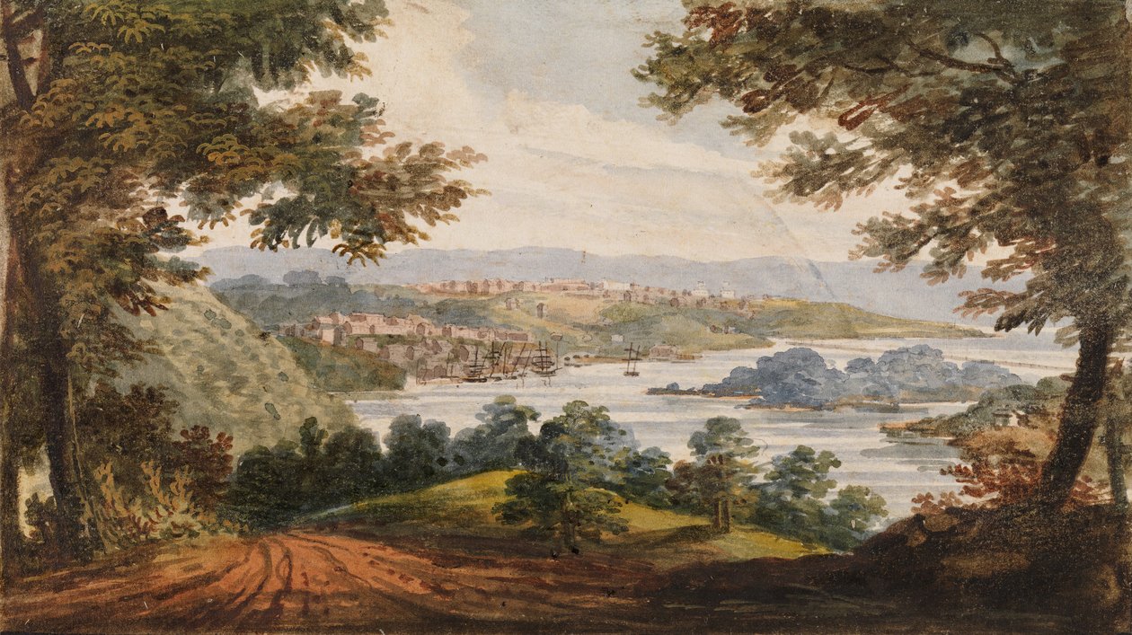 Washington och Georgetown från Alexandria Road, 1811-ca. 1813. av Pavel Petrovic Svin