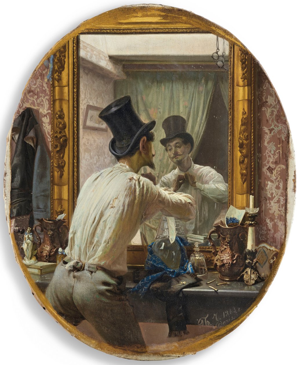 Fransman gör sig redo för bal populaire, 1863. av Pavel Petrovich Chistyakov