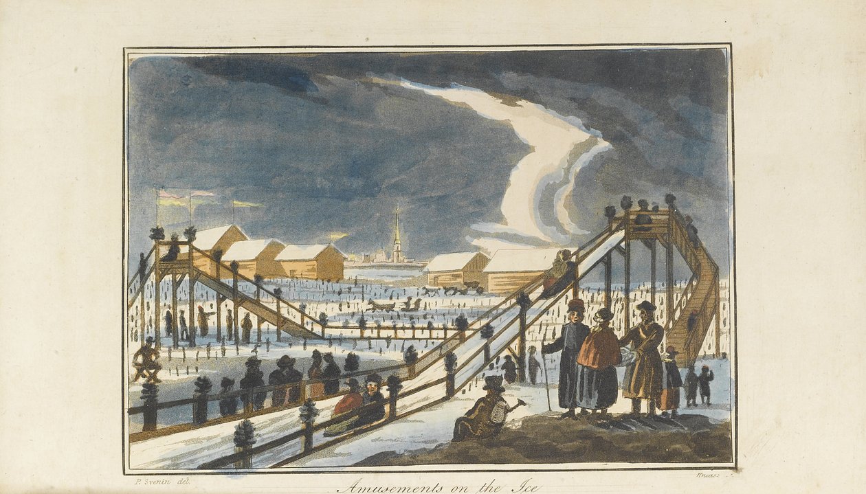 Nöjen på isen, 1813 av Pavel Petrovich Svinyin