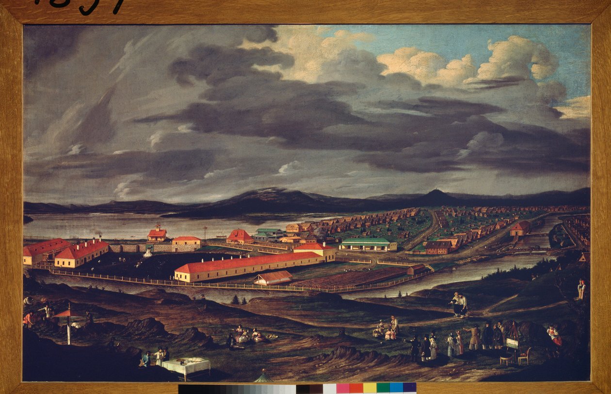 Oural, The Demidov Steelworks (Ural, The Demidov Steelwork) - Målning av Pavel Petrovich Vedenetsky (1766-1847), olja på duk av Pavel Petrovich Vedenetsky