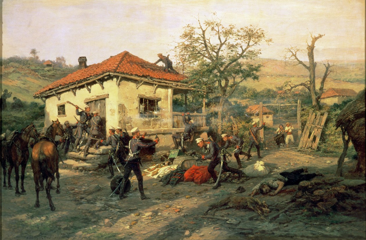 En scen från det rysk-turkiska kriget 1876-77 av Pawel Kowalewsky