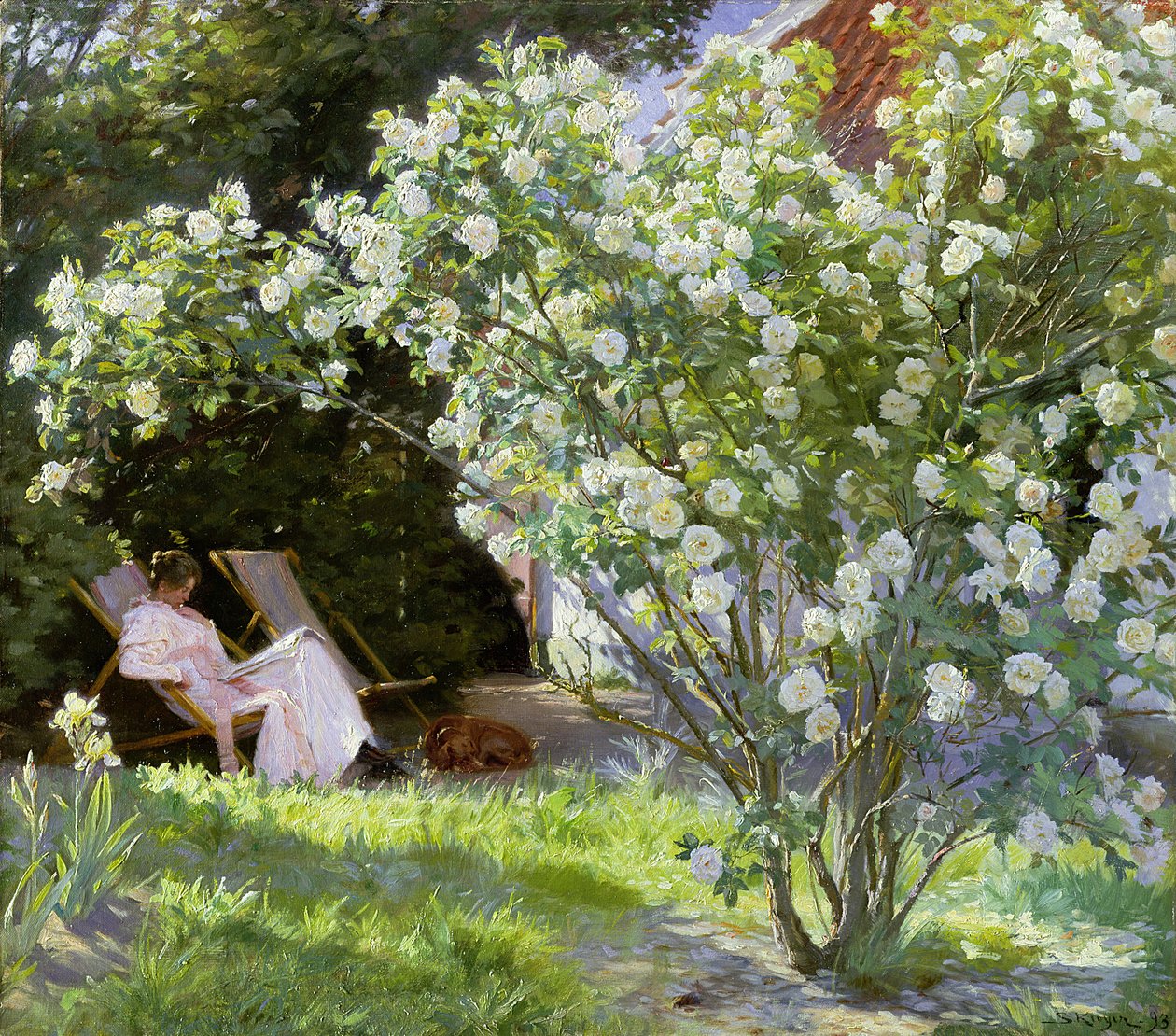 Rosor, eller Konstnärsfrun i trädgården på Skagen av Peder Severin Krøyer