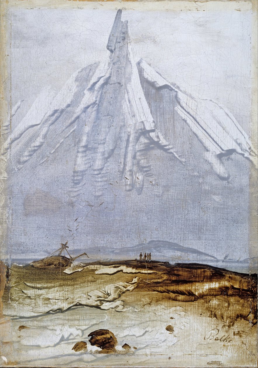 Kustlandskap med vrak av Peder Balke