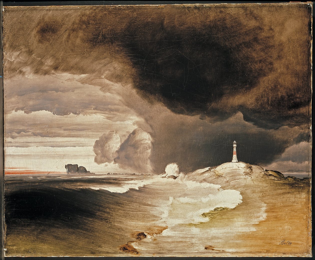 Fyrtorn på norska kusten av Peder Balke
