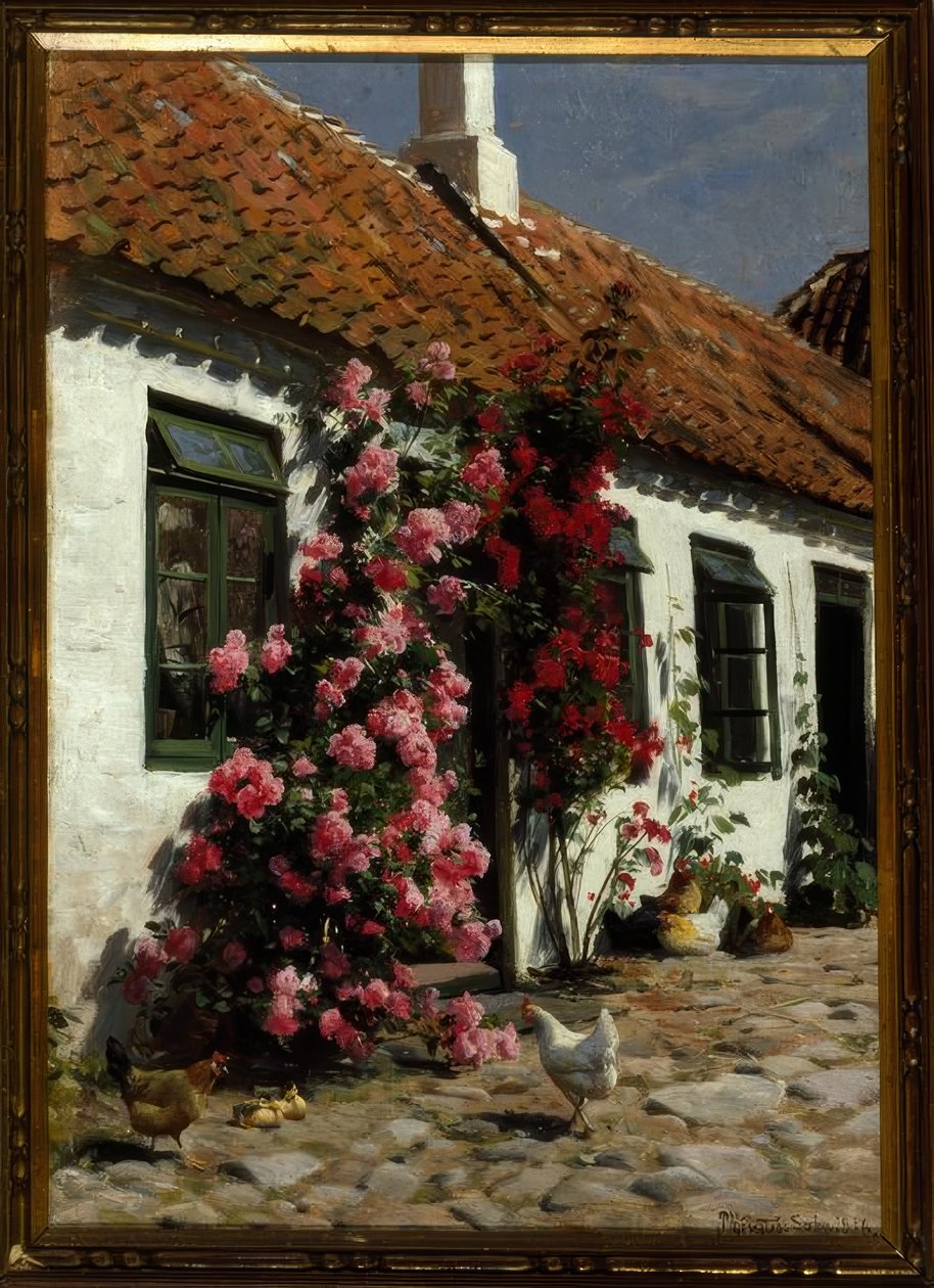 Klätterrosor på gården av Peder Monsted