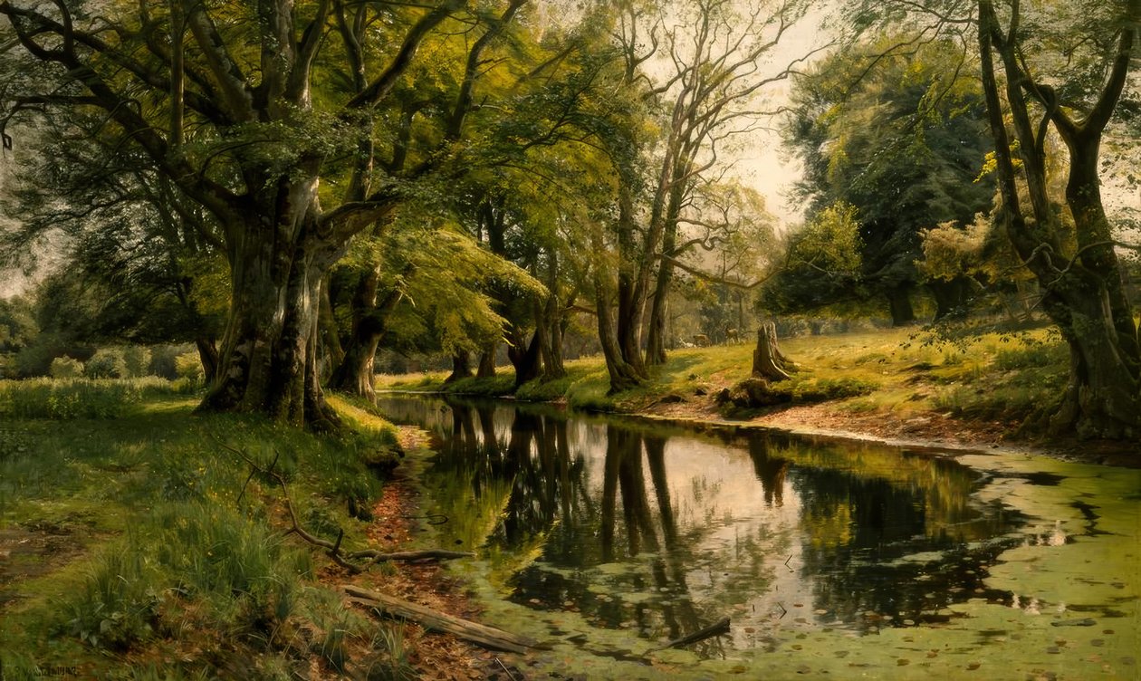 Stilla vatten i skogen av Peder Monsted