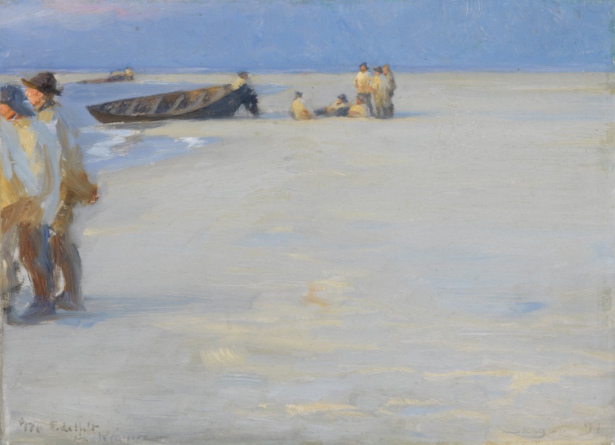 Fiskare på Skagens norra strand. Sommarkväll av Peder Severin Krøyer