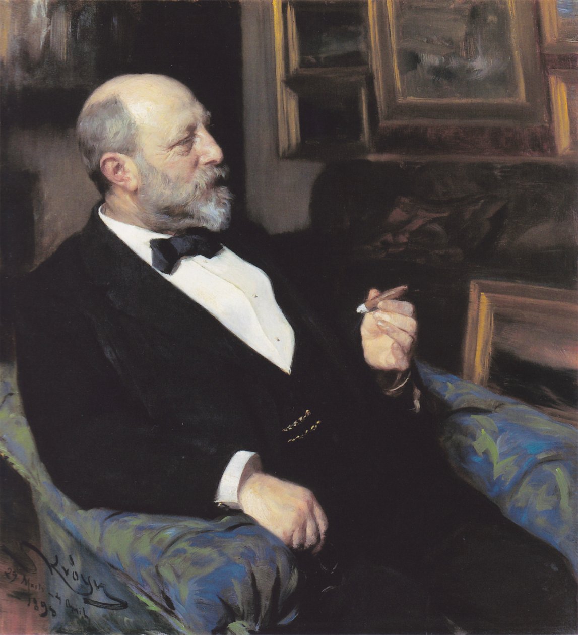 Porträtt av tobaksfabrikören Heinrich Hirschsprung. Grundare av samlingen. av Peder Severin Krøyer
