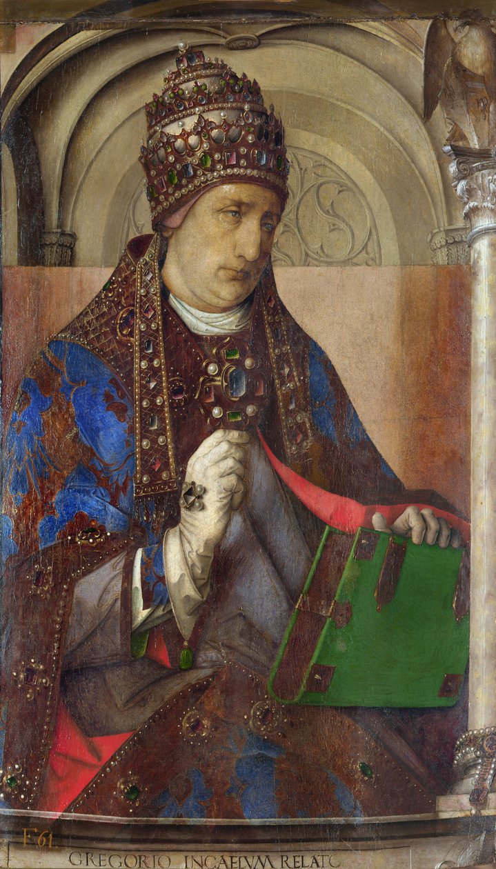 Porträtt av Saint Gregory I, ca 1473-1475 (olja på trä) av Pedro Berruguete