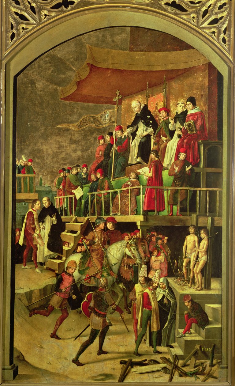 St Dominic som presiderar över kättares brännande av Pedro Berruguete