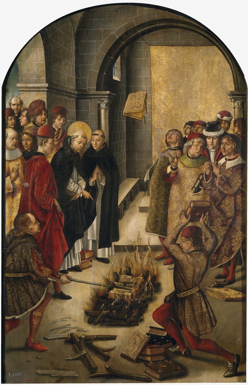 St Dominic de Guzman och albigenserna av Pedro Berruguete