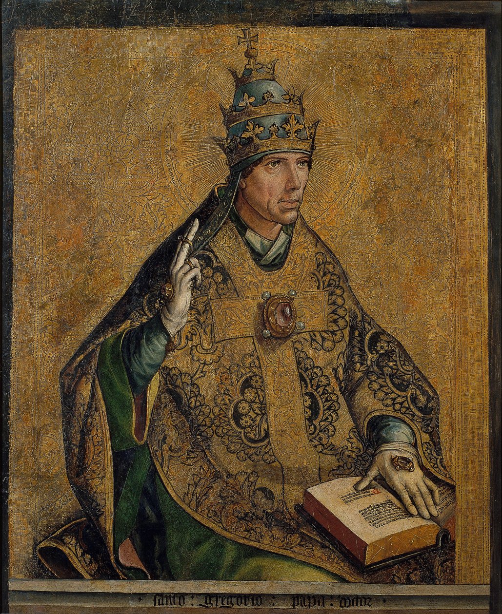 le Pape Gregoire Ier le Grand - Saint Gregory the Great - Berruguete, Pedro (1450-1503) - ca. 1495 - Olja på trä - 85,5x70 - Kataloniens nationalmuseum för konst, Barcelona av Pedro Berruguete