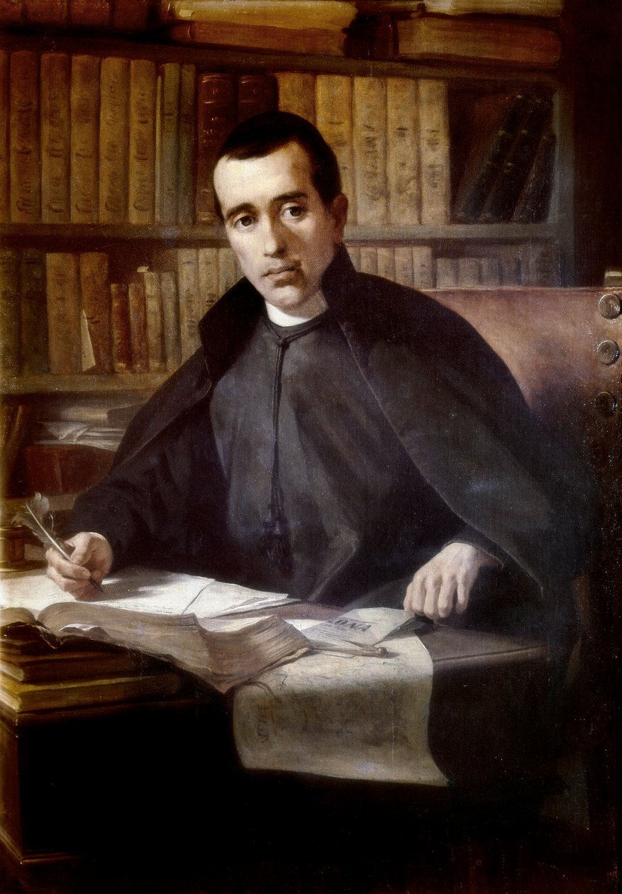 Porträtt av den spanske filosofen och prästen Jacques Balmes i Urpia (1810-1848), sent 1800-tal (olja på duk) av Pedro Borrell y del Caso