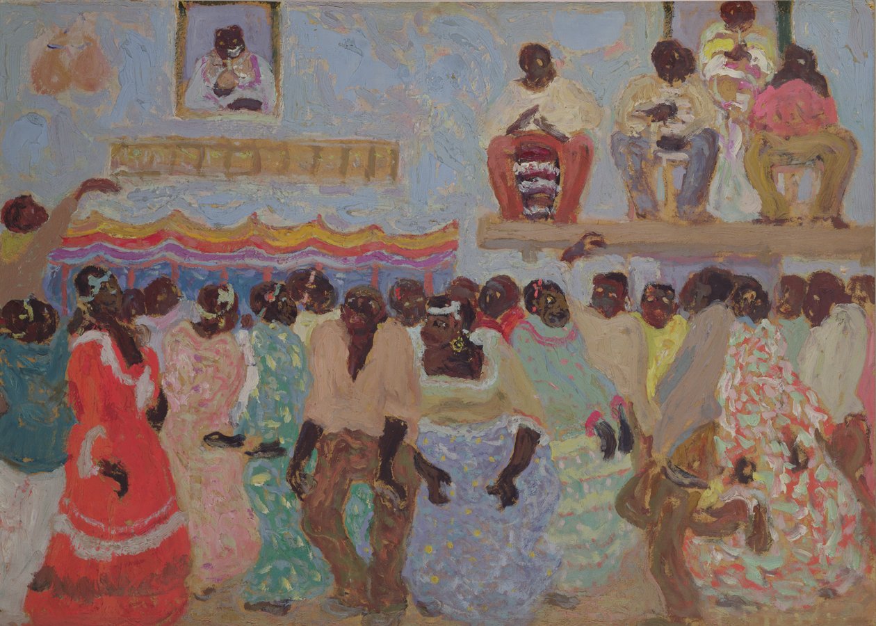 Black Dance (olja på kort) av Pedro Figari