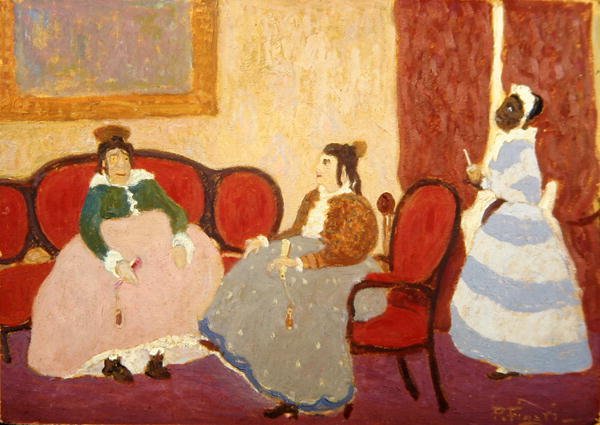 Los Mirinaques, ca 1925 (olja ombord) av Pedro Figari