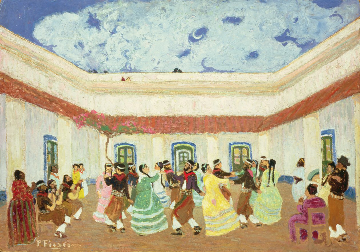 The Patio (olja ombord) av Pedro Figari